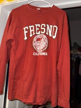 Fresno California Long Sleeve Tee - Red